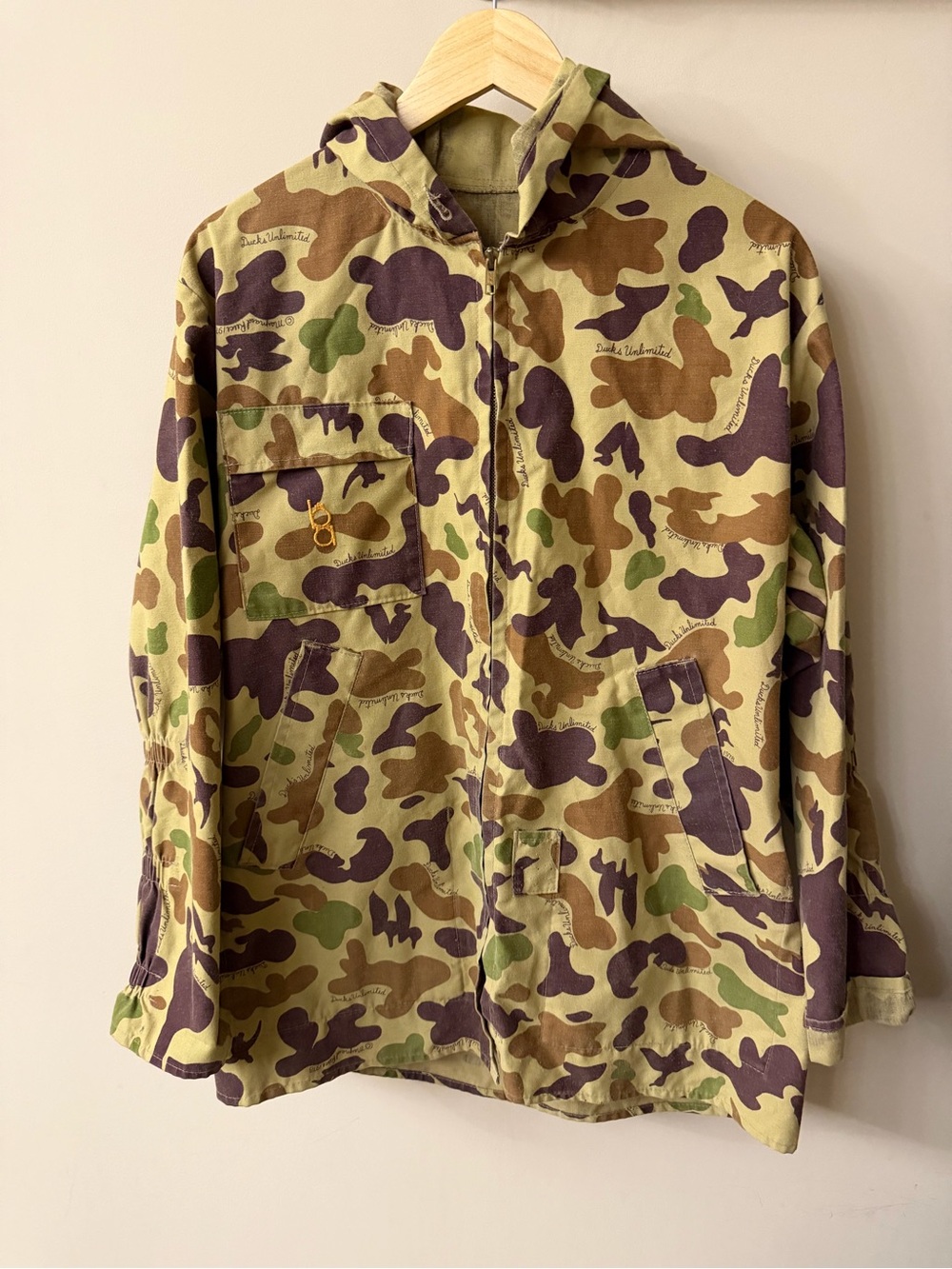 Vintage Bob Allen Ducks Unlimited Canvas Camo Jacket Made In USA Size Medium